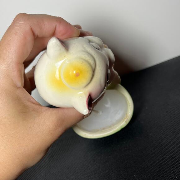 Vintage Ceramic Pig Candle Holder 475 Inches Mid Century Farmhouse - Picture 13 of 16